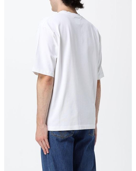 DSquared² White Cotton Crewneck T-Shirt With Contrasting Logo And Dropped Shoulders for men