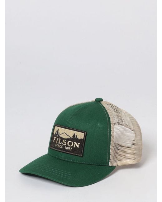 Filson Green Cotton Mesh Baseball Cap With Logo for men