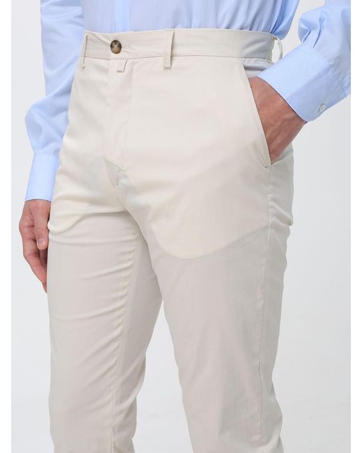 Brooksfield White Cotton Blend Chino Trousers for men