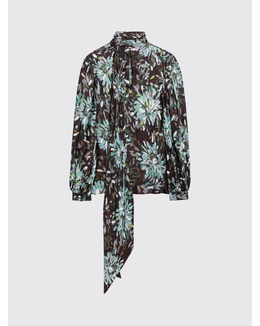 Gucci Green Floral Print Silk Twill Shirt