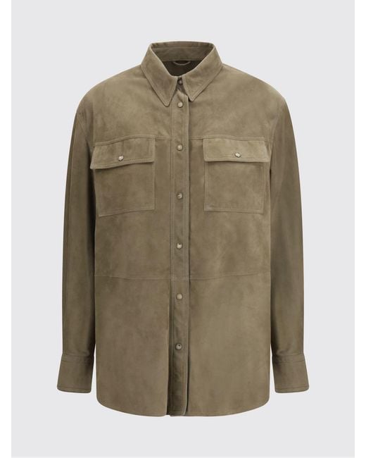 Brunello Cucinelli Green Suede Shirt