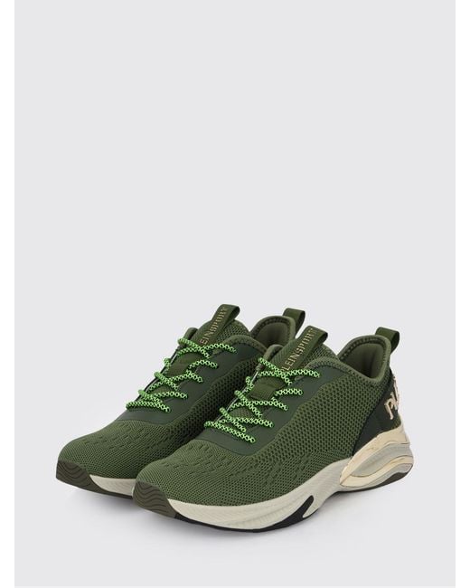 Philipp Plein Green Crochet Knit Sneakers for men