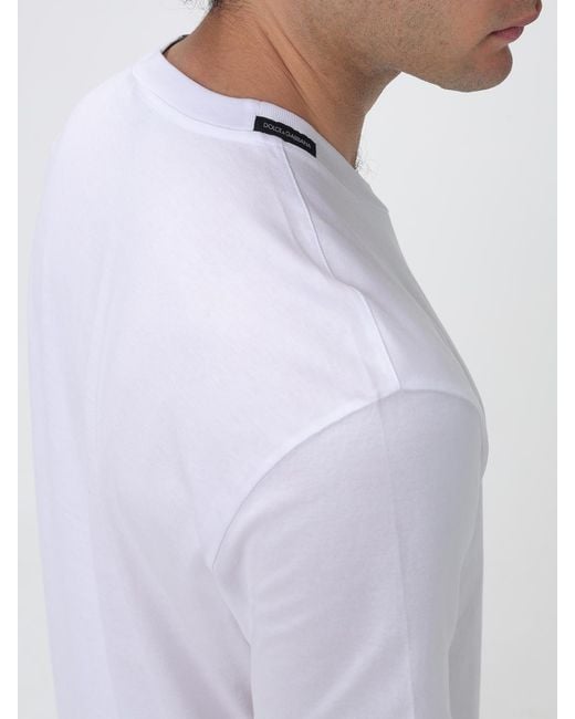 Dolce & Gabbana White Dolce &Amp Gabbana Cotton T-Shirt With Logo for men