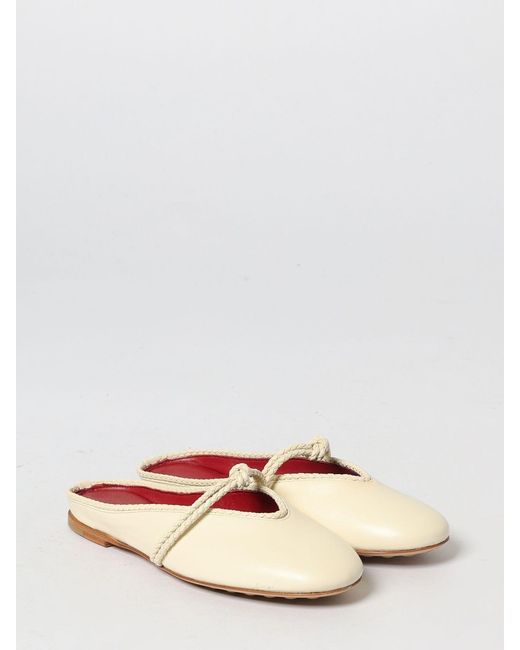 Bottega Veneta White Rosa Leather Mules
