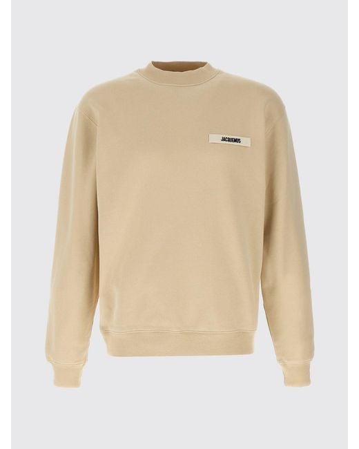 Jacquemus Natural Logo Cotton Crewneck Sweatshirt for men
