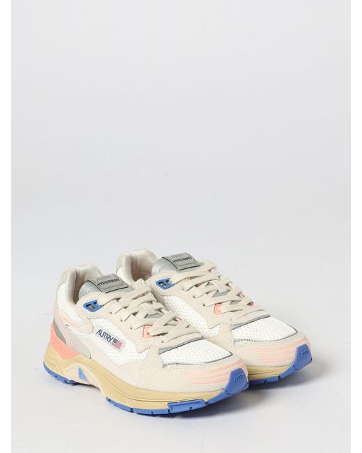 Autry White Hyperway Suede And Mesh Sneakers