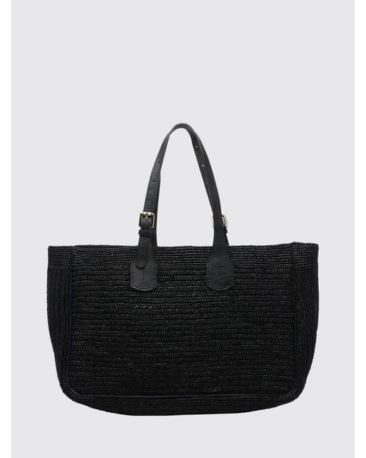 IBELIV Black Large Crochet Tote Bag