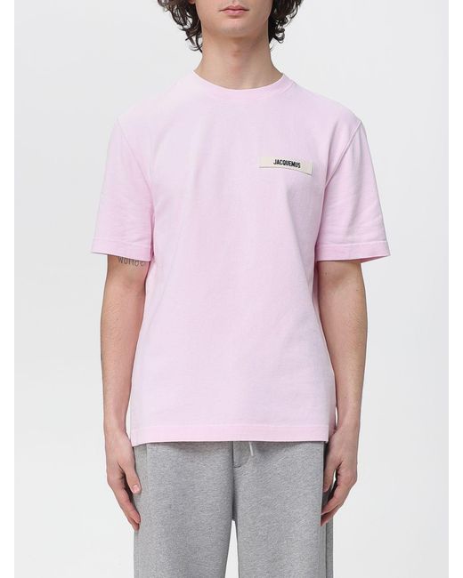 Jacquemus Pink Cotton T-Shirt With Logo for men