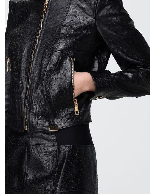Elisabetta Franchi Black Leather Jacket