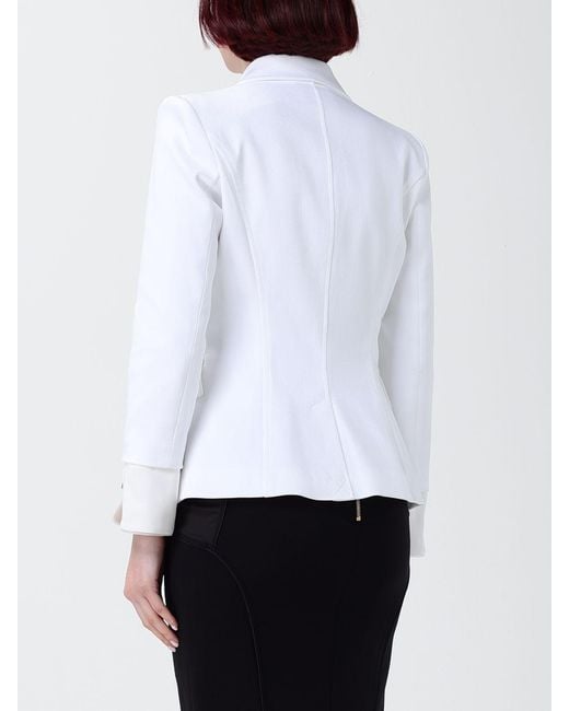 Elisabetta Franchi White Double-Breasted Blazer