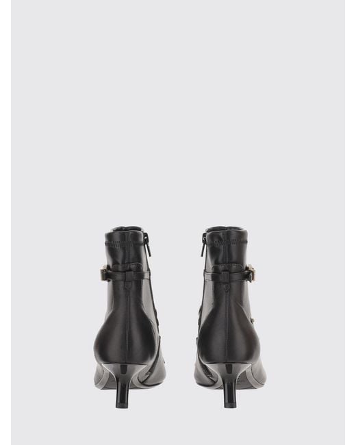 Pinko Black Leather Ankle Boots