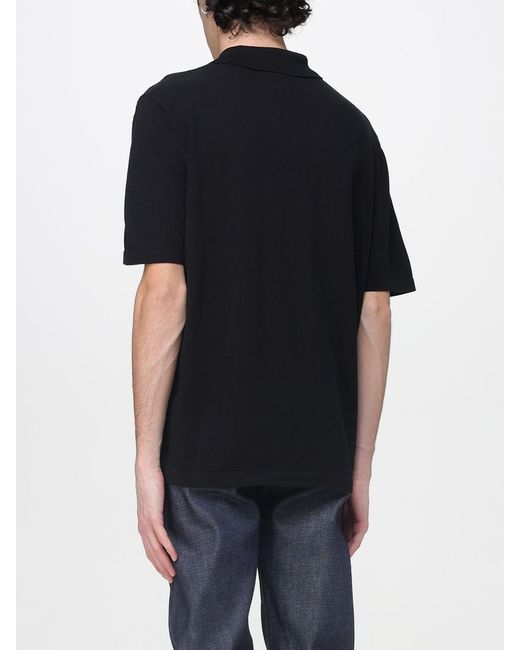 A.P.C. Black Basic Cotton Polo for men