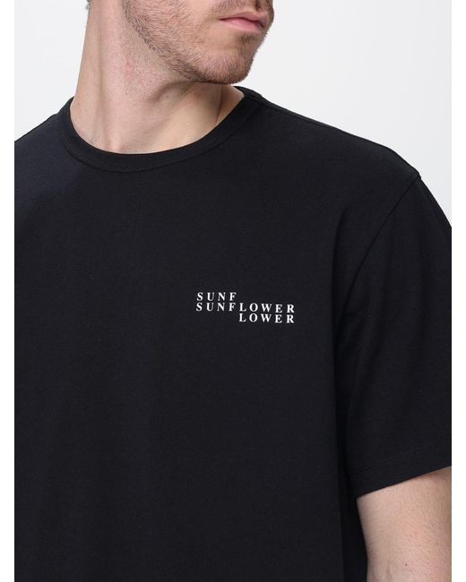 sunflower Black Cotton T-Shirt for men