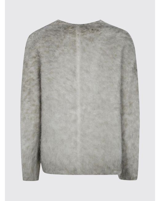 Avant Toi Green Short Alpaca Wool-Blend Coat With Crew Neck And Patch Pockets