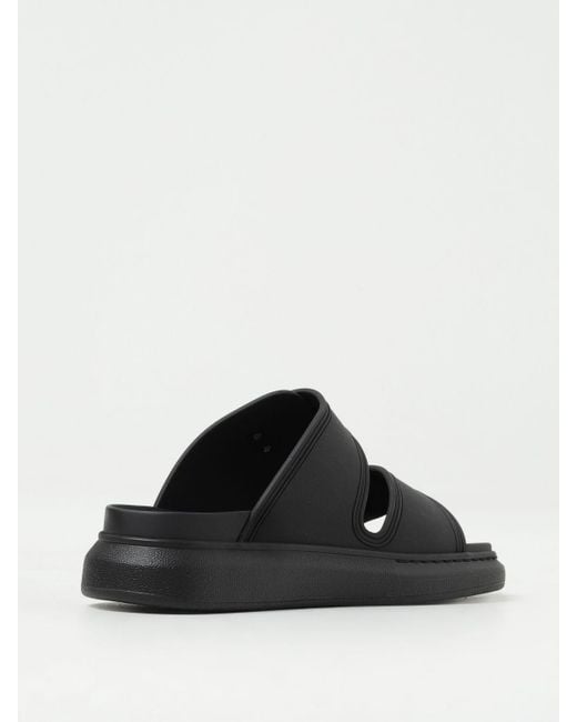 Alexander McQueen Black Rubber Sandals