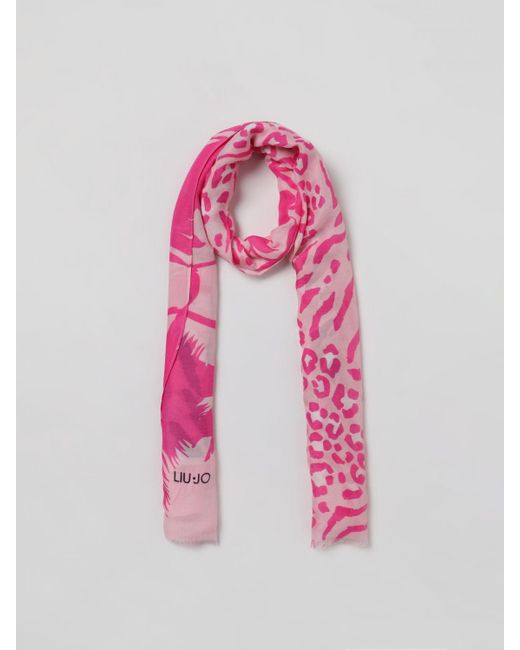 Sciarpa in modal stampato di Liu Jo in Pink