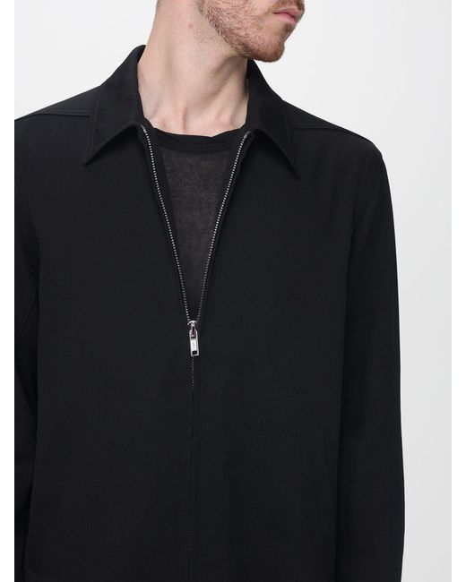 Rick Owens Blue Wool Shirt Jacket for men