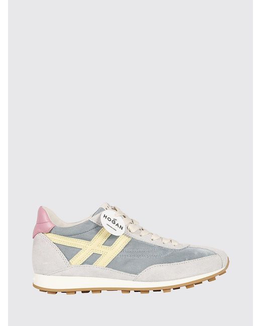 Hogan White H699 Suede And Mesh Sneakers