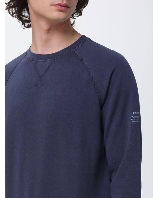 Ecoalf Blue Recycled Cotton Basic Sweatshirt for men
