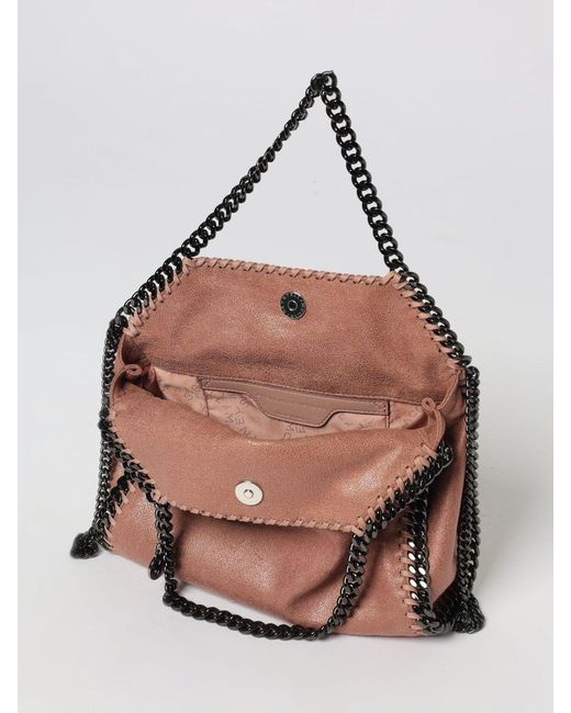 Stella McCartney Pink Falabella Cracked Synthetic Suede Mini Bag