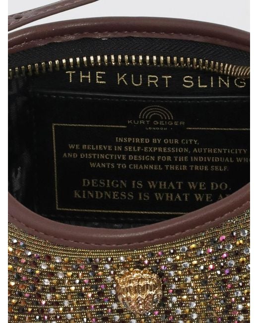 Kurt Geiger Gray Fabric Bag With Rhinestones