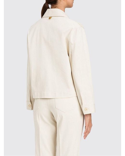Twinset Natural Fringed Stretch Cotton Bull Jacket