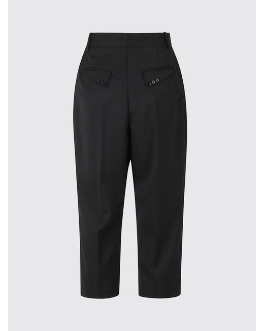 Elisabetta Franchi Black High-Waisted Cropped Wide-Leg Gabardine Trousers