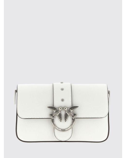 Pinko White Soft Leather Shoulder Bag Mini Love Bag