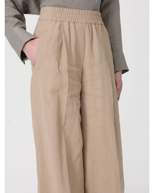Brunello Cucinelli Natural Cotton Palazzo Trousers