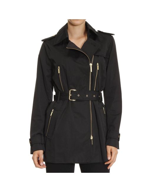 MICHAEL Michael Kors Black Trench Coat Jackets Woman