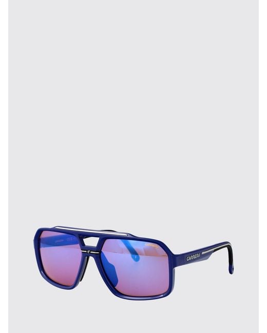 Carrera Purple Rectangular Aviator Acetate Sunglasses With Double Bridge for men
