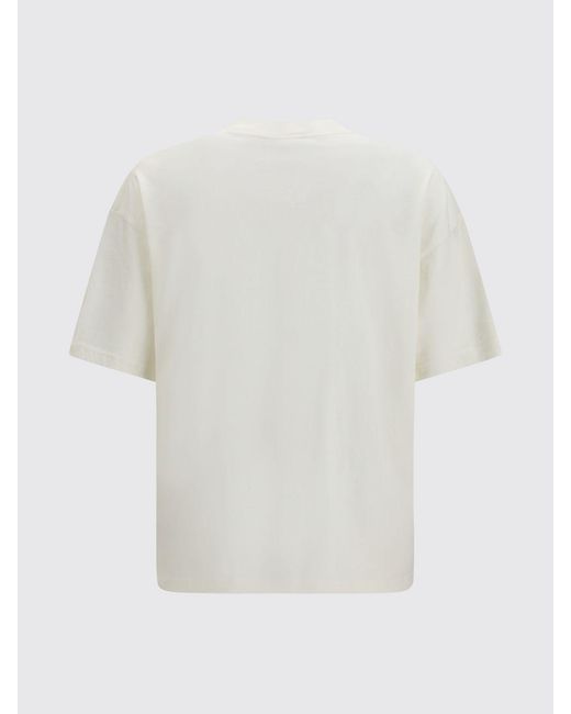 Represent White Vintage-Style Cotton T-Shirt With Printed Logo And Dropped Shoulders for men