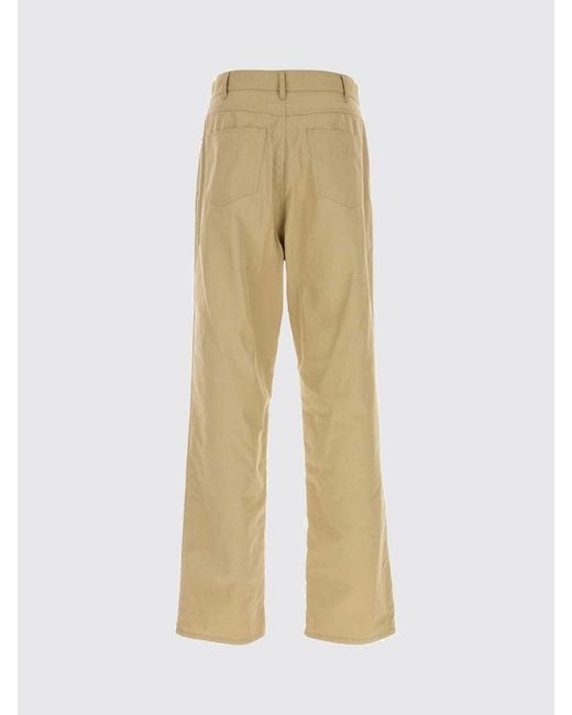 MM6 by Maison Margiela Natural Wide Cotton Blend Trousers for men