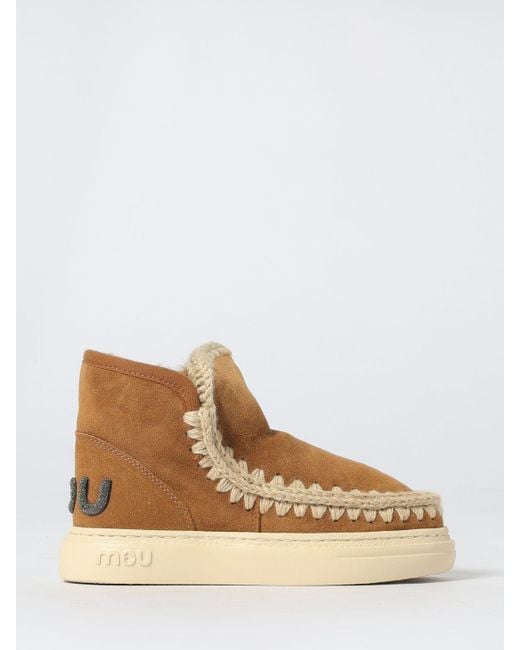 Mou Brown Flat Ankle Boot