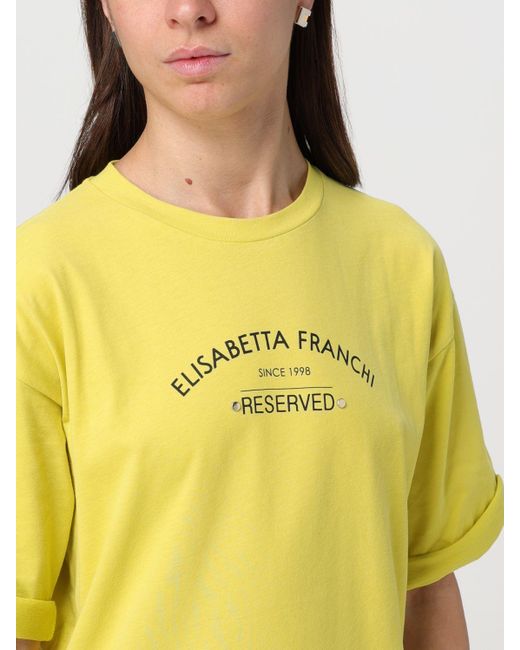 T-shirt con logo di Elisabetta Franchi in Yellow