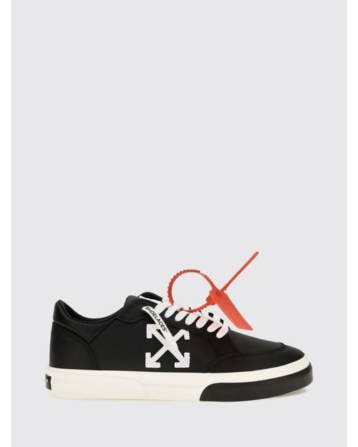 Off-White c/o Virgil Abloh White Vulcanized Grained Calfskin Sneakers With Arrow Logo for men