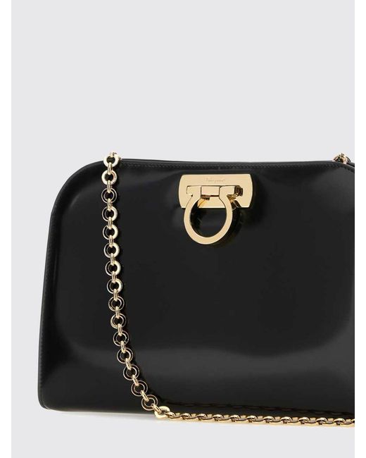 Ferragamo Black Diana Clutch