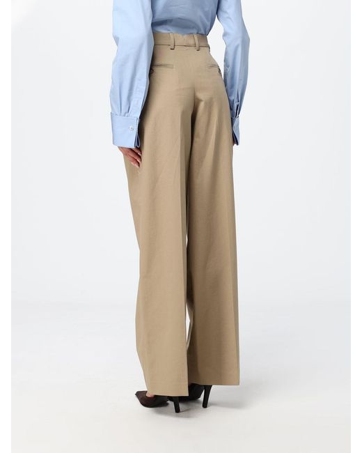 AMI Natural High-Waisted Wide-Leg Cotton Palazzo Trousers