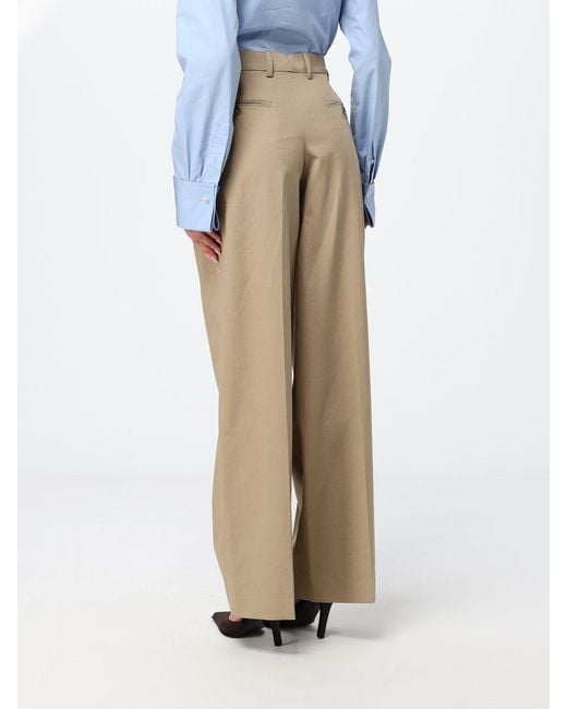 AMI Natural High-Waisted Wide-Leg Cotton Palazzo Trousers