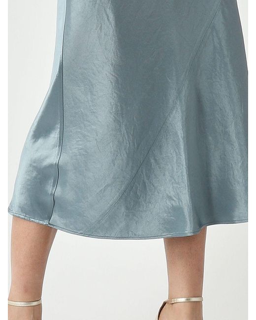 Max Mara Blue Satin Midi Dress