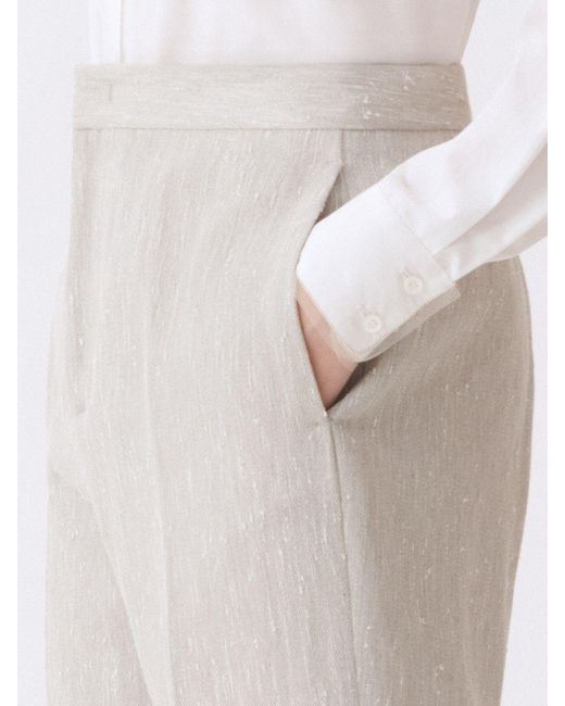 Fabiana Filippi White Wool And Cotton Blend Tailored Trousers