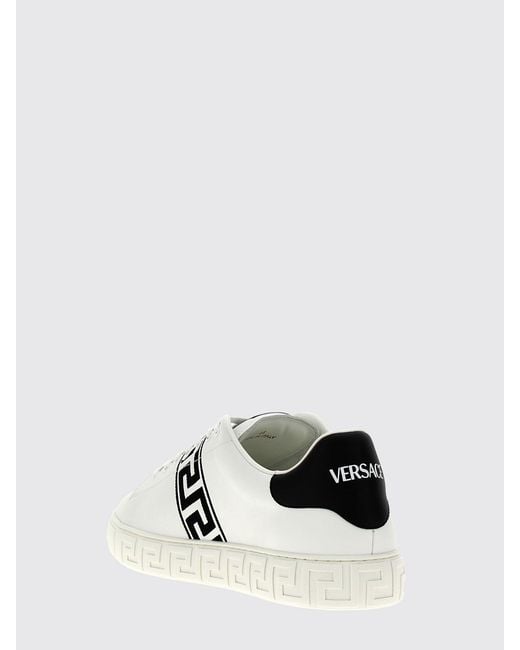 Versace White Greca Leather Sneakers for men