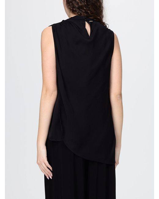Twinset Black Draped Viscose Top