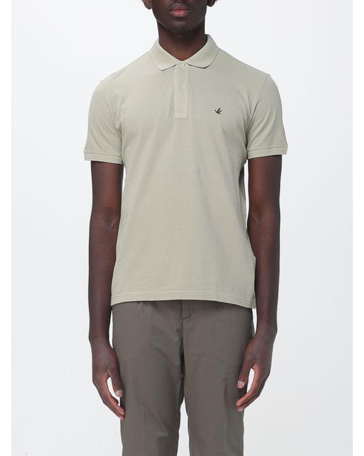 Brooksfield Gray Basic Cotton Polo Shirt With Logo for men