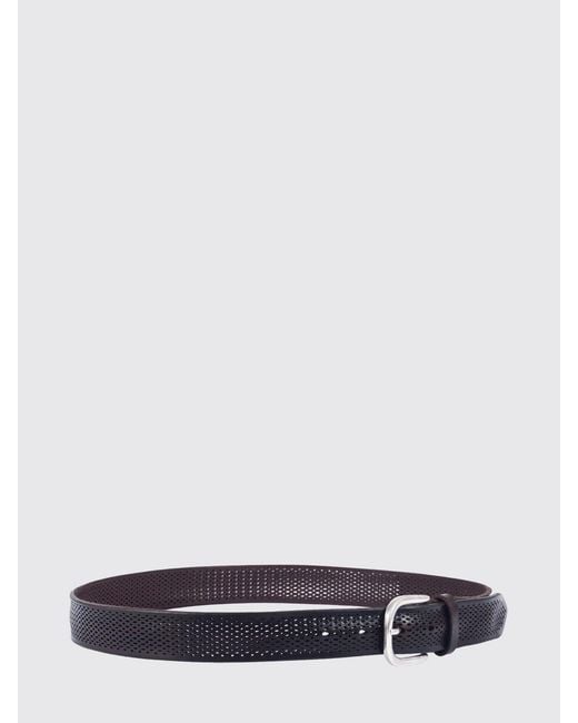 Orciani Brown Perforated Leather Belt for men