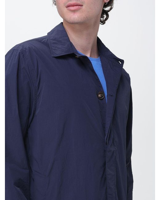 Ecoalf Blue Recycled Nylon Raincoat for men