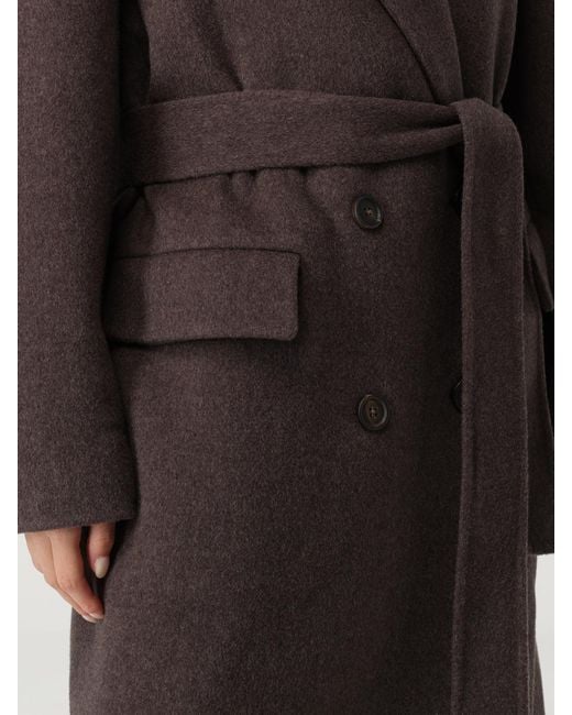 Cappotto Doppiopetto Con Cintura di Brunello Cucinelli in Brown