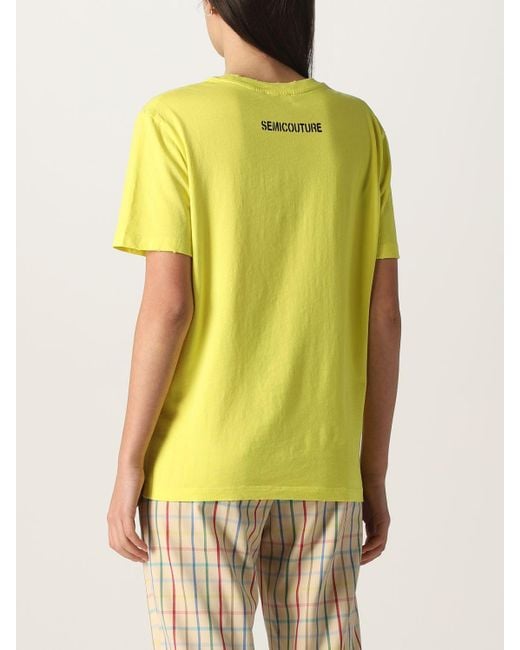 Semicouture T-shirt in Yellow | Lyst Canada