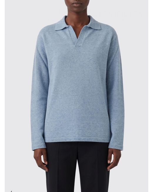 The Row Blue Cotton And Linen Polo Shirt