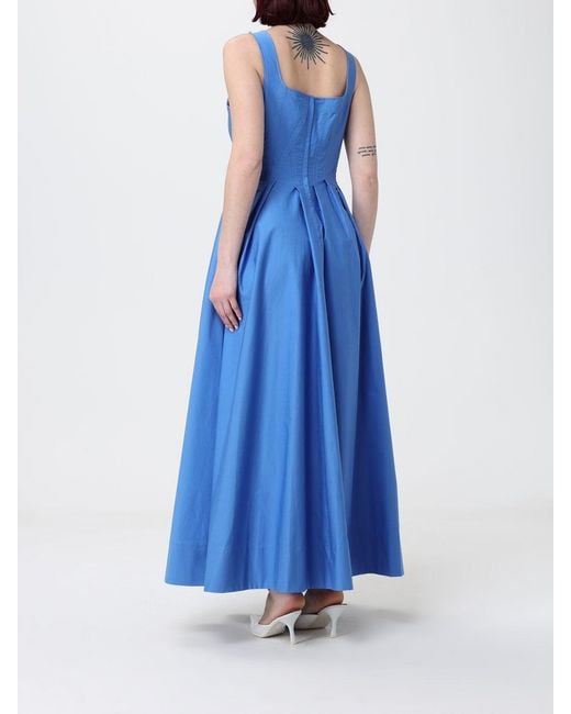 Sportmax Blue Cotton Midi Dress